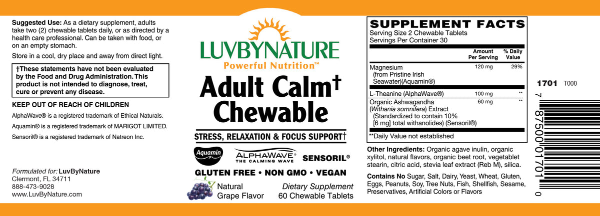 Adult Calm† Chewable, LuvByNature