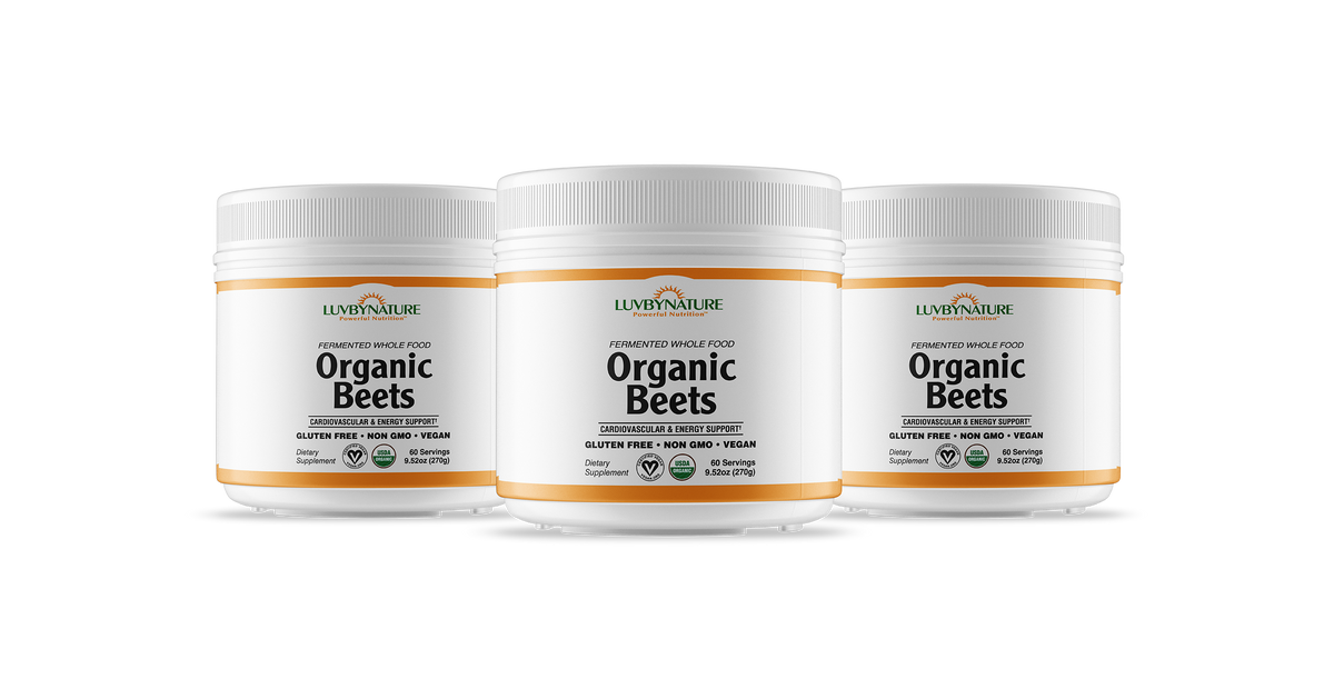 Fermented Whole Food Organic Beets, LuvByNature, 60 servings