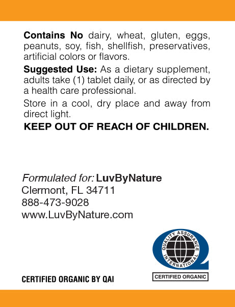 Organic Whole Food Zinc, LuvByNature, 15mg
