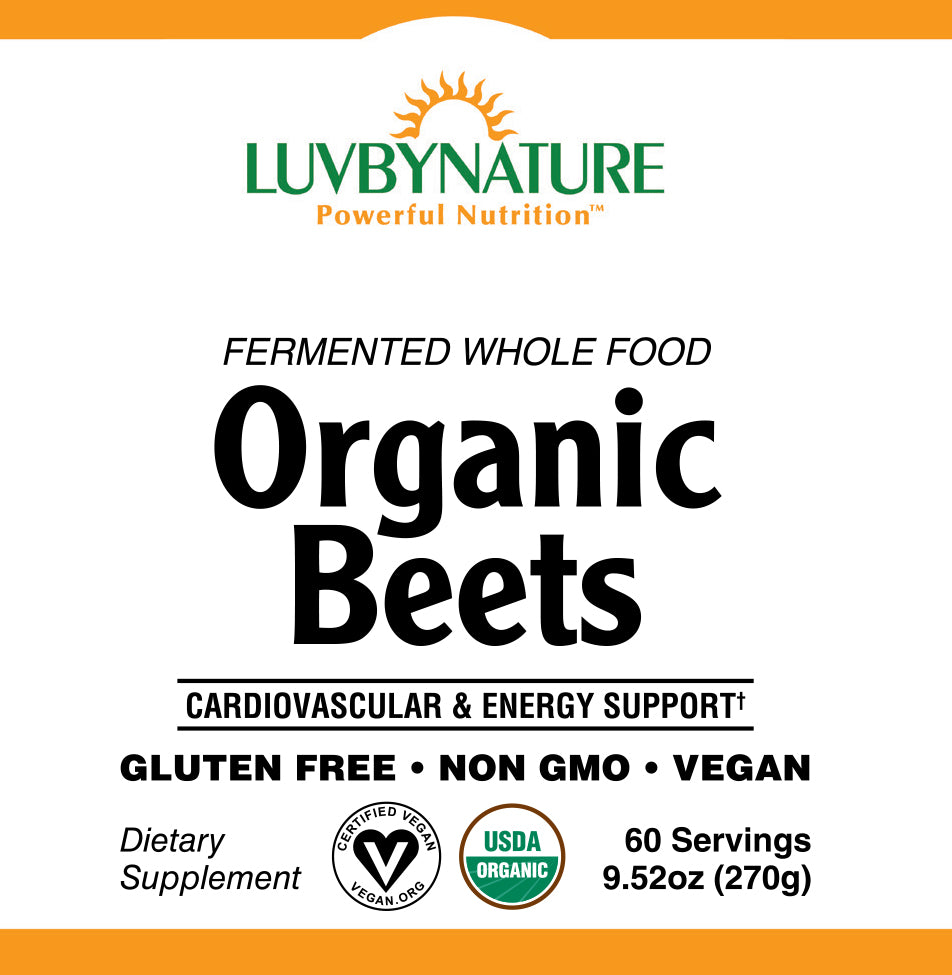 Fermented Whole Food Organic Beets, LuvByNature, 60 servings