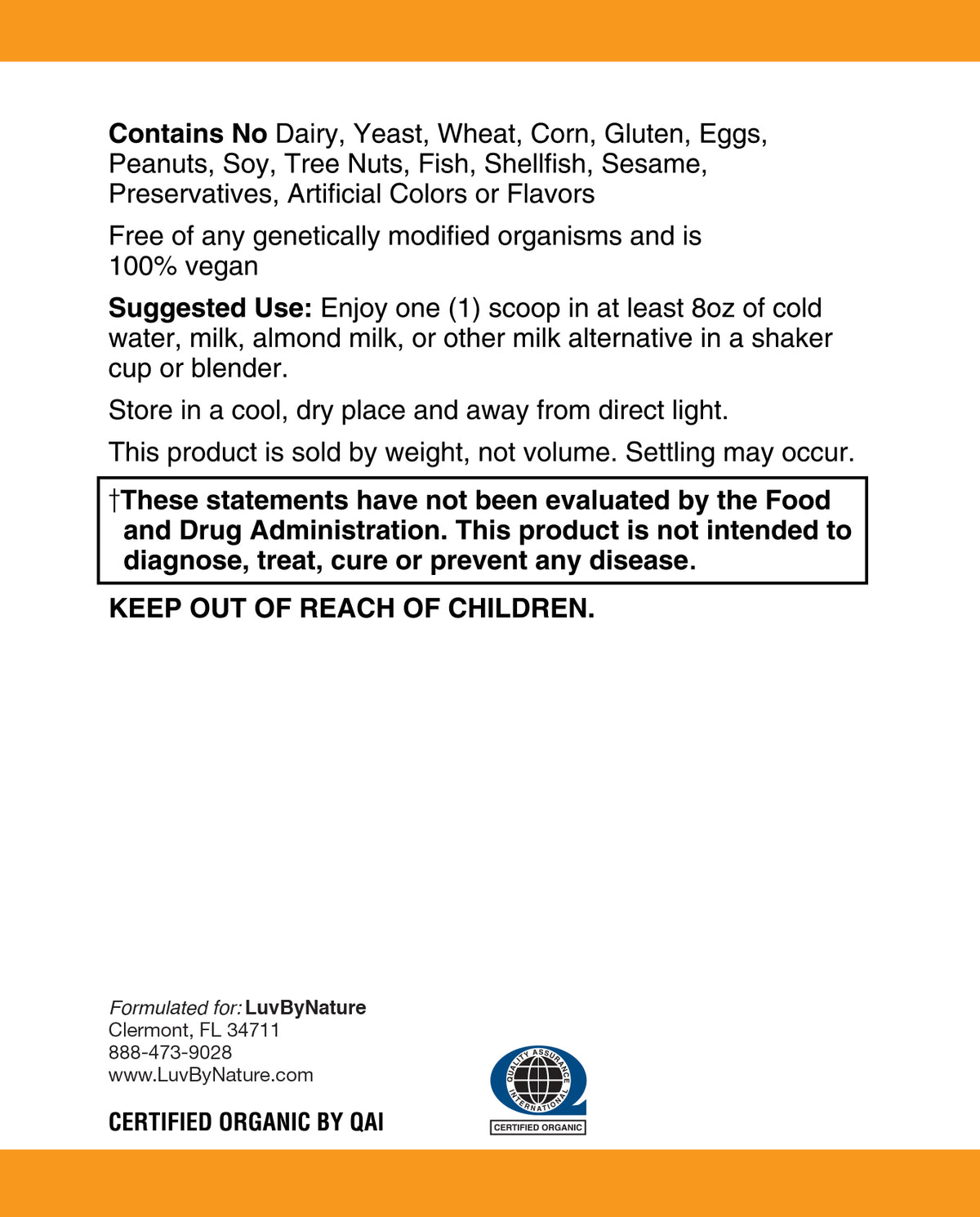 Organic Plant Based Protein Powder Vanilla