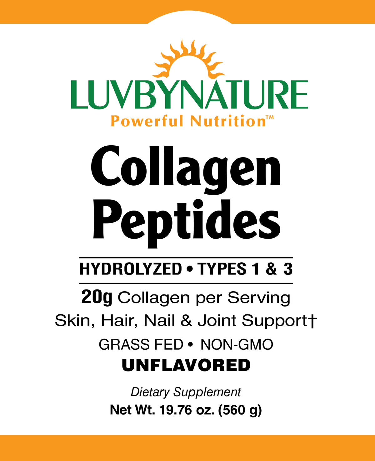 Collagen Peptides Powder, LuvByNature