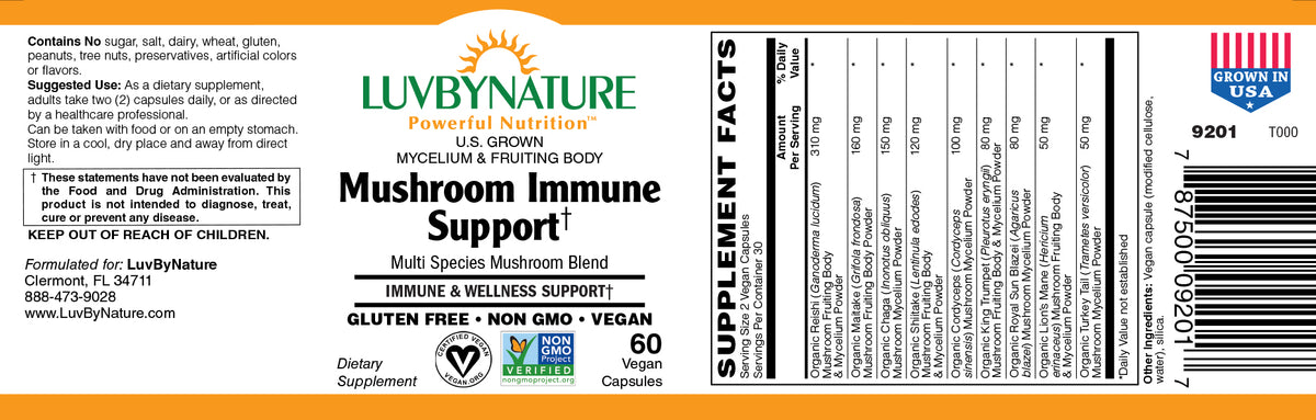 Mushroom Immune Support, LuvByNature