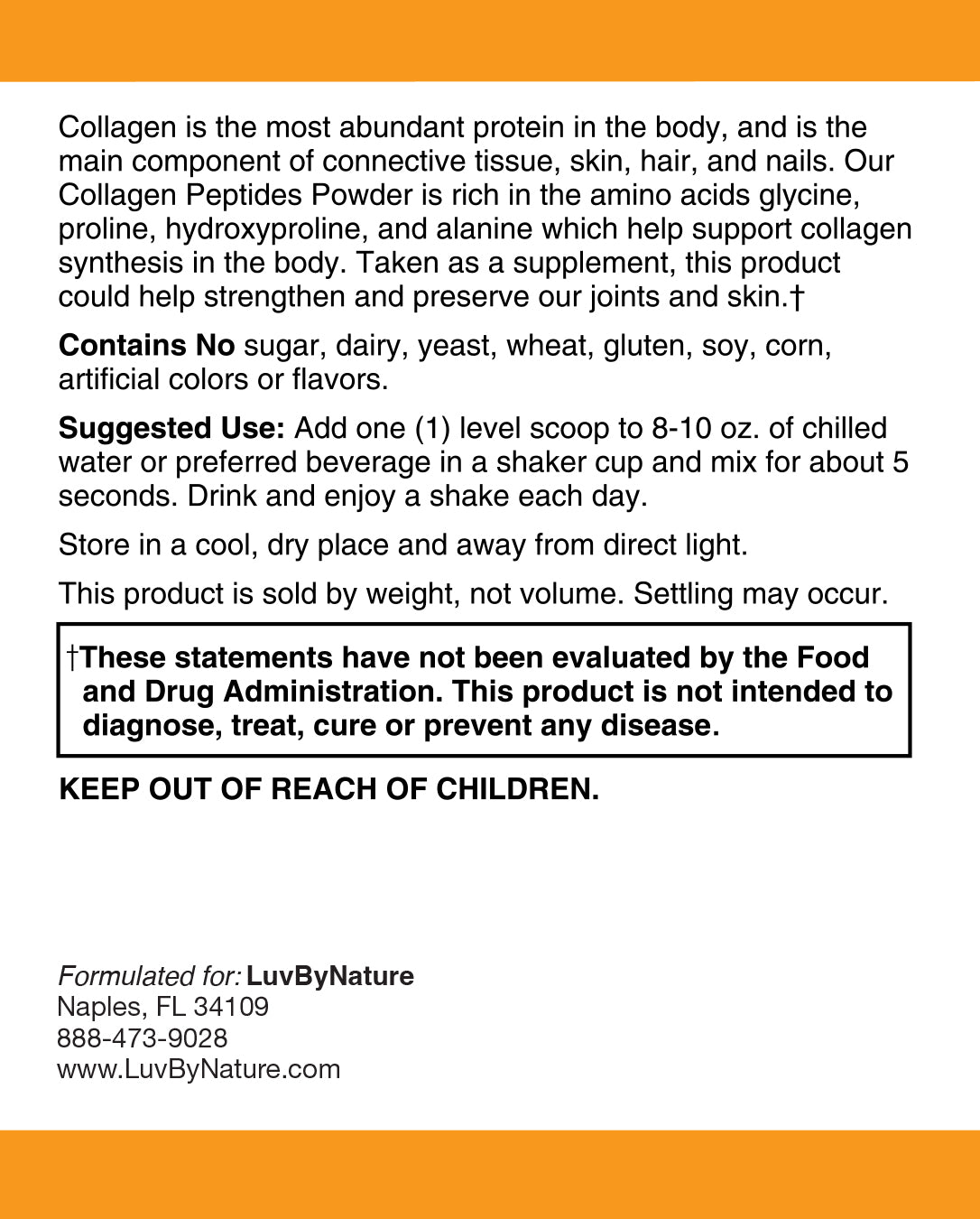 LuvByNature Collagen Peptides Powder