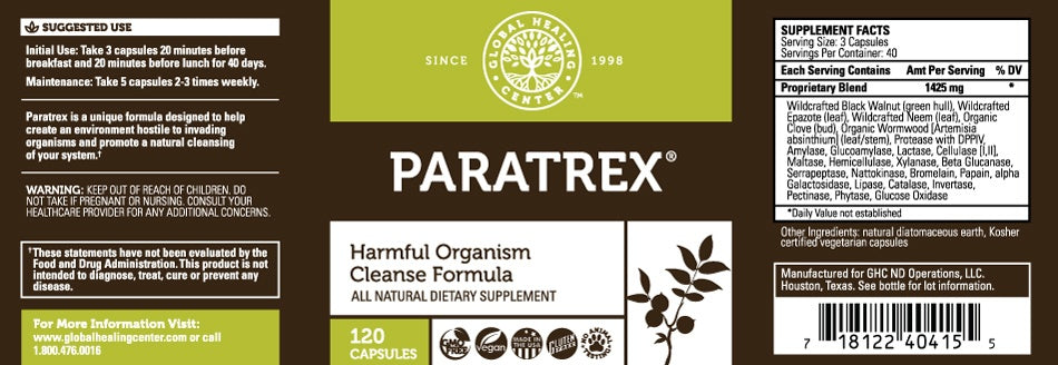 Paratrex®, Global Healing, 120 Capsules